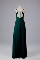 Mooie spaghetti -riemen Backless Long Bridesmeisje jurken