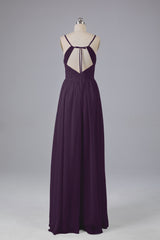 Mooie spaghetti -riemen Backless Long Bridesmeisje jurken