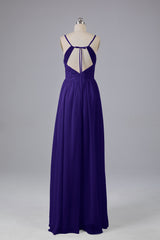 Mooie spaghetti -riemen Backless Long Bridesmeisje jurken