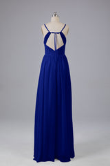 Mooie spaghetti -riemen Backless Long Bridesmeisje jurken