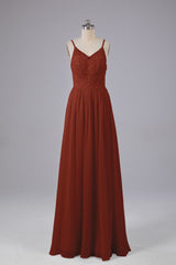 Mooie spaghetti -riemen Backless Long Bridesmeisje jurken