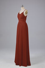 Mooie spaghetti -riemen Backless Long Bridesmeisje jurken