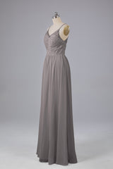 Mooie spaghetti -riemen Backless Long Bridesmeisje jurken