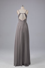 Mooie spaghetti -riemen Backless Long Bridesmeisje jurken