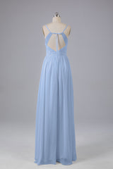 Mooie spaghetti -riemen Backless Long Bridesmeisje jurken