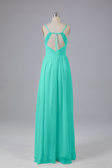 Mooie spaghetti -riemen Backless Long Bridesmeisje jurken