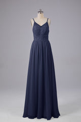 Mooie spaghetti -riemen Backless Long Bridesmeisje jurken