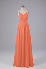 Mooie spaghetti -riemen Backless Long Bridesmeisje jurken