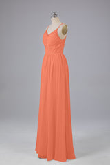 Mooie spaghetti -riemen Backless Long Bridesmeisje jurken