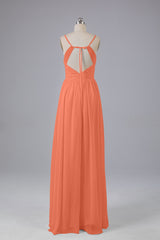 Mooie spaghetti -riemen Backless Long Bridesmeisje jurken