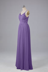 Mooie spaghetti -riemen Backless Long Bridesmeisje jurken