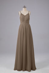 Mooie spaghetti -riemen Backless Long Bridesmeisje jurken