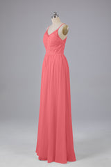 Mooie spaghetti -riemen Backless Long Bridesmeisje jurken