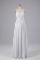 Mooie spaghetti -riemen Backless Long Bridesmeisje jurken