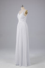 Mooie spaghetti -riemen Backless Long Bridesmeisje jurken