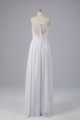 Mooie spaghetti -riemen Backless Long Bridesmeisje jurken