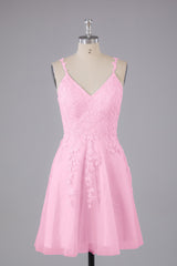 Beautiful Spaghetti Straps V Neck Bridesmaid Dresses
