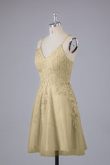 Beautiful Spaghetti Straps V Neck Bridesmaid Dresses