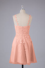 Beautiful Spaghetti Straps V Neck Bridesmaid Dresses
