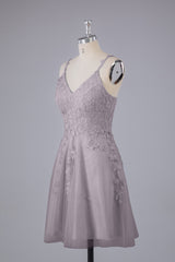 Beautiful Spaghetti Straps V Neck Bridesmaid Dresses