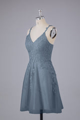 Beautiful Spaghetti Straps V Neck Bridesmaid Dresses