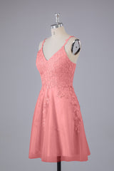 Beautiful Spaghetti Straps V Neck Bridesmaid Dresses