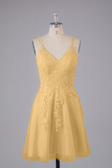 Beautiful Spaghetti Straps V Neck Bridesmaid Dresses