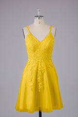 Beautiful Spaghetti Straps V Neck Bridesmaid Dresses