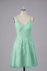 Beautiful Spaghetti Straps V Neck Bridesmaid Dresses