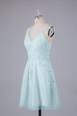 Beautiful Spaghetti Straps V Neck Bridesmaid Dresses
