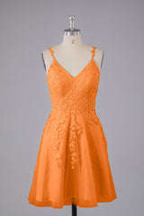 Beautiful Spaghetti Straps V Neck Bridesmaid Dresses