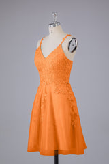 Beautiful Spaghetti Straps V Neck Bridesmaid Dresses