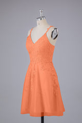 Beautiful Spaghetti Straps V Neck Bridesmaid Dresses