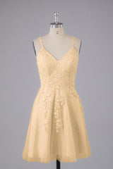 Beautiful Spaghetti Straps V Neck Bridesmaid Dresses