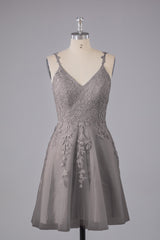 Beautiful Spaghetti Straps V Neck Bridesmaid Dresses