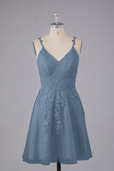 Beautiful Spaghetti Straps V Neck Bridesmaid Dresses