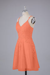 Beautiful Spaghetti Straps V Neck Bridesmaid Dresses