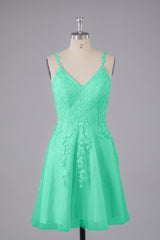 Beautiful Spaghetti Straps V Neck Bridesmaid Dresses