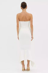 Beautiful classic off shoulder mid length lined corset with hidden zipper on the back Prom Dresses