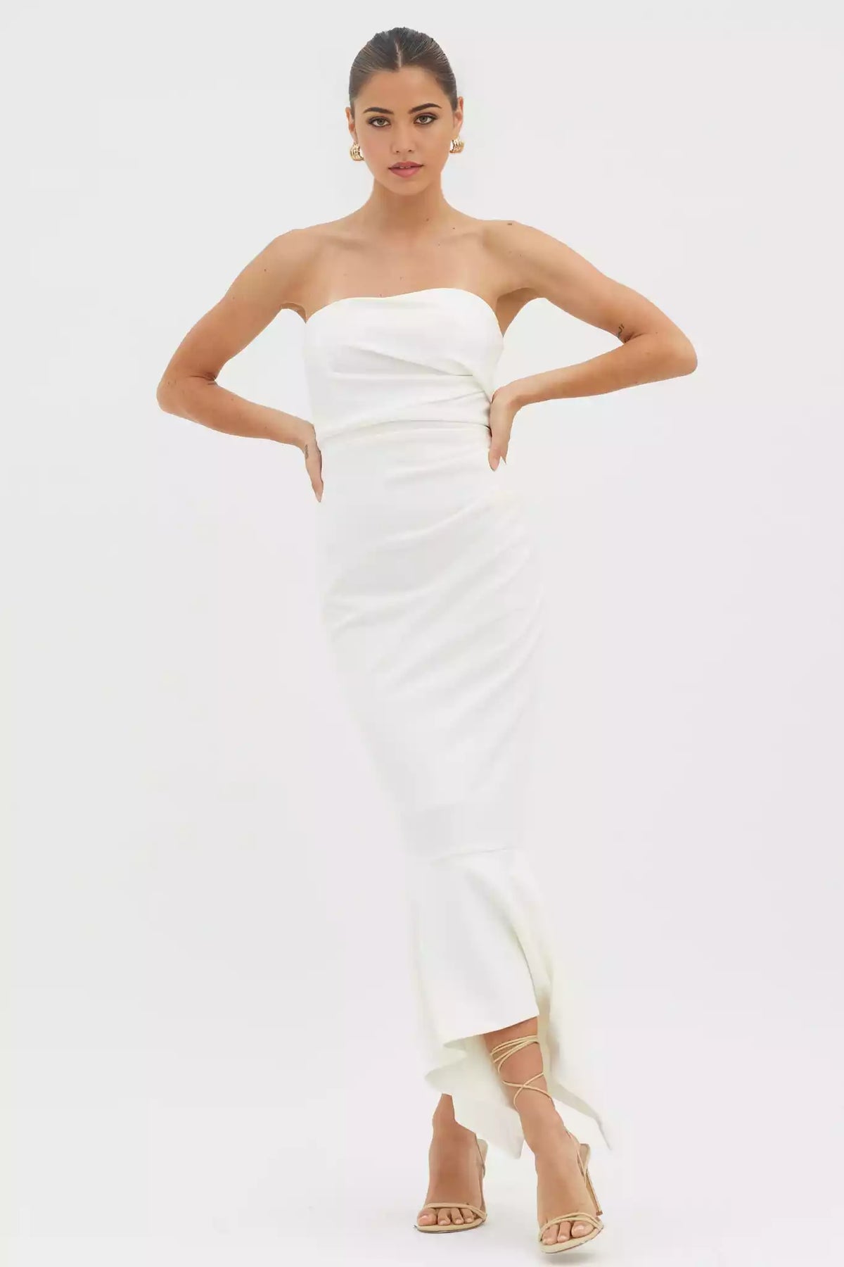 Beautiful classic off shoulder mid length lined corset with hidden zipper on the back Prom Dresses