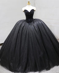 Black Corset Ball Gown Wedding Dresses Sweetheart