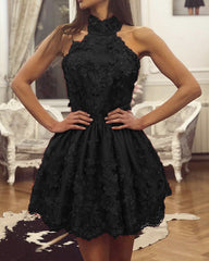 Elegant Lace Homecoming Dresses Halter Top