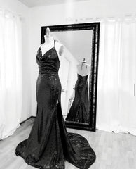 Mermaid Sequins Bridesmaid Dresses Cowl Neck