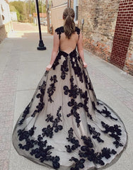 Aimishang Wedding Dress Open Back Court Train With Appliques