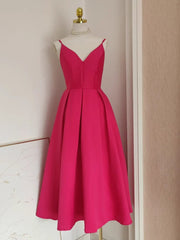 Black Satin A line Spaghetti Straps Long Prom Dress