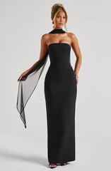 Sexy Simple Black A-Line Off the Shoulder Long Formal Prom Dress