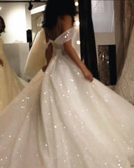 Bling Bling Wedding Dresses Sequin Off Shoulder