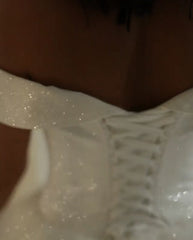 Bling Bling Wedding Dresses Sequins Off Shoulder Ball Gowns