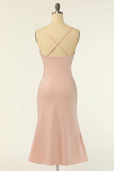 Sheath Spaghetti Straps Bridesmaid Dress