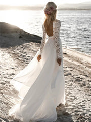 Wholesale A-Line/Princess Scoop Floor-Length Wedding Dress